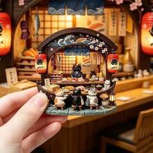 Cat Japanese Sushi Shop Fridge Magnet, 3D Embossed Personalized Cute Creative Gift Decoration Magnetic Souvenir, These Exquisite Fridge Magnets Are Perfect Creative Gifts, Can Be Used To Decorate Kitchen, Whiteboard, Storage Cabinet, Refrigerator, Also Suitable For Home Decor - Cat Japanese Sushi 1PC - View 3