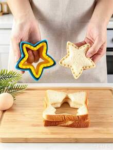 4pcs Sandwich Edge Cutter Mold Set, Sandwich Cutter, Cookie Mold, Fruit & Vegetable Cutter, Bento Box Food Fork, Creative Mold - Butterfly, Dinosaur, Five-Point Star, Heart Shape, Suitable For Bento Box, Home Kitchen, Picnic, Camping, DIY Breakfast Baking Mold - - - View 5