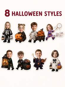 Personalized Photo Face Cutout Party Banner, Custom Halloween Garland With Spooky Character Theme, Photo Face Party Decor For Trick Or Treat Celebration, Costume Party Decoration, Halloween Event Display For Kids, Family, Friends And Party Hosts - Multicolor - View 7