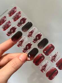 Halloween Nail Stickers Color Gradient DIY Self Adhesive Art Decals Strips Manicure Decorations Suitable For Home, Workplace, Outdoor Travel, Gift Giving, Salon - Redwood - View 6