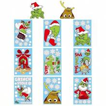The Grinch 1set Christmas Window Stickers, Stickers, Window Glass Stickers, Window Stickers, Christmas Decorative Items - Multicolor - View 7