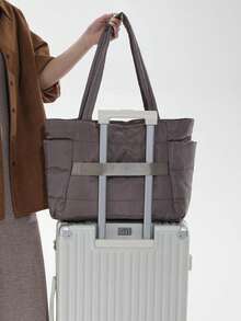 Women's Tote Bag, Lightweight Fluffy Handbag, Suitable For Travel, Work, Beach, Gym, Shopping - Coffee - View 8