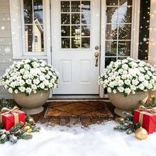 5pcs Elegant Artificial Azalea Bush, No-Water Multicolor Faux Flowers For Halloween And Christmas Front Porch And Indoor Decor - Multicolor - View 8