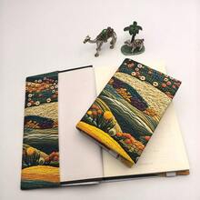 1 buah Sampul Buku Kain Motif Bunga Buatan Tangan, Hadiah untuk Pecinta Perencana/Jurnal, Sarung Buku Kain Tebal - A5 - View 9