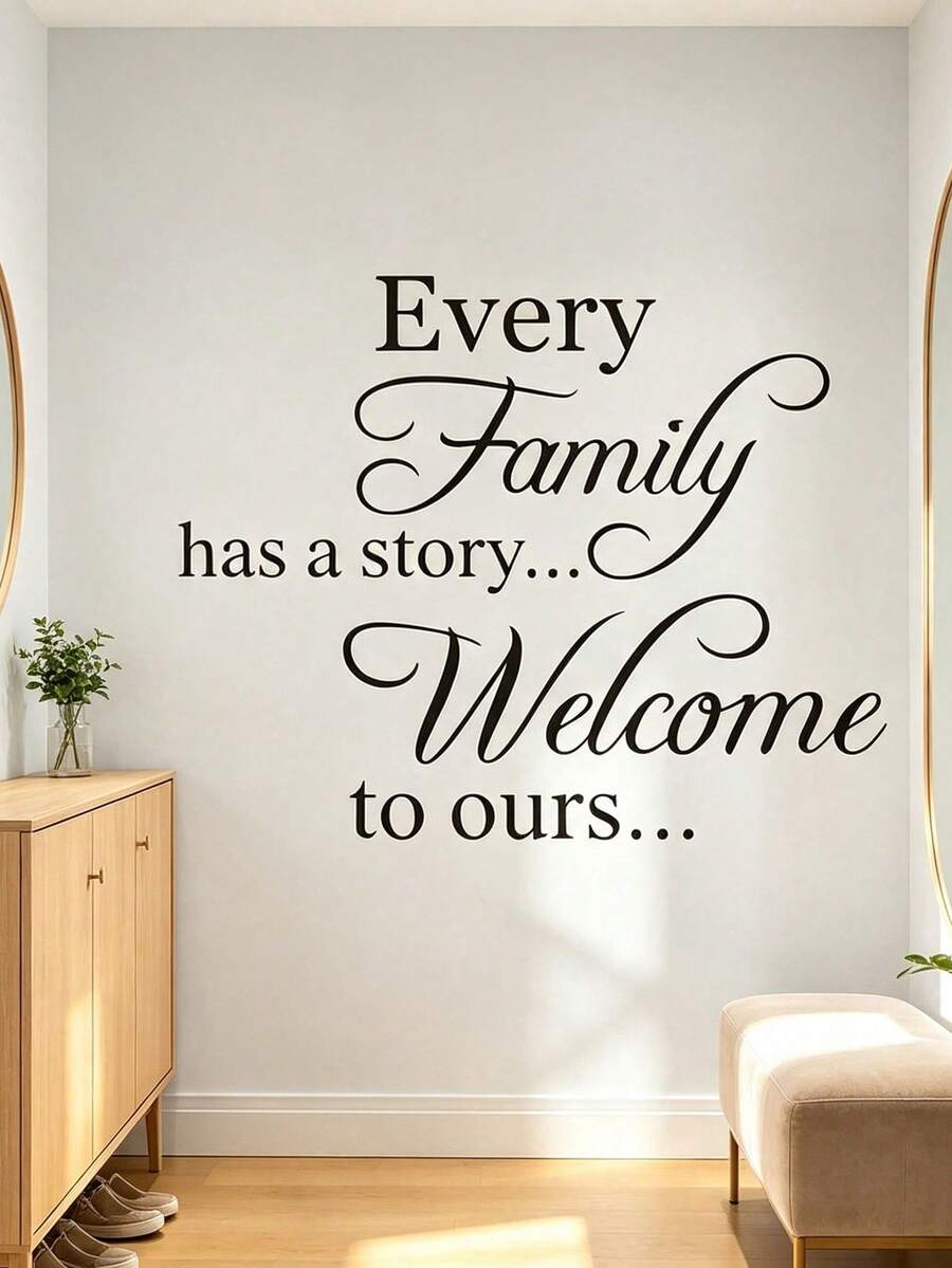 1 Set Fashion Farmhouse Style Family Quote Wall Decals, Easy To Install Self-Adhesive Matte PVC Stickers, Suitable For Entryway, Living Room Home Decor - one-size - View 1