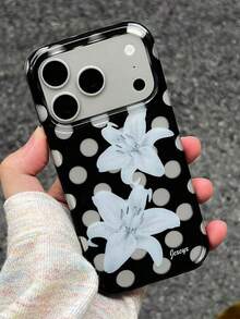 可愛春季花卉手機殼，適用於 iPhone 18 Pro Max 18Pro 17ProMax 17Pro 16 15 14 13 12 Pro Max 11，可愛花卉防震軟背殼 - 波點百合 - 查看 5