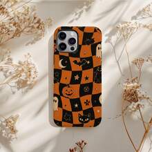 Cute Halloween Ghost Phone Case, Striped Pattern, Hard Shell, Compatible With IPhone 17 16 15 14 Pro Max Plus 13 12 11 - Multicolor - View 2