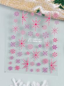 Christmas Deer Nail Art Stickers 5D Embossed Deer Christmas Snowflake Heart Pattern Adhesive Cute Cartoon Reindeer Nail Decoration Stickers - Multicolor - View 9