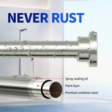 1pc Extra Long Stainless Steel Telescopic Shower Curtain Rod, Curtain Rod, Door Curtain, Wardrobe Rod, Shower Curtain Rod, Tension Rod, Clothes Drying Rod, Pull Curtain Rod, Window Curtain Rod, Wardrobe Hanging Rod, Extendable Rod, Laundry Drying Rod, Hanging Rod Bracket, Kitchen Utensil Storage Rod, Black Room Divider, Spring Curtain Rod, Spring Shower Curtain Rod, No Drilling Required, Adjustable Bathroom Divider Spring Rod - A - View 2