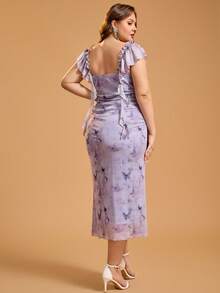 Women Plus Size Mermaid Cocktail Party Dress Graduation Date Night Out Club Dresses Event Wedding Guest - Lilac Purple - View 4