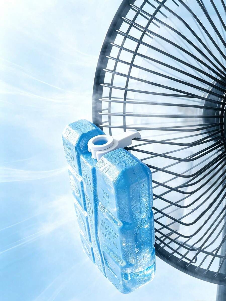 Ice Pack Holder For Floor Fan, Ice Box Fixed Bracket, Cooling Hanging Rack For Home Fan, Universal Clip-On Storage Rack For Floor Fan, Use With Ice Crystal Ice Pack To Quickly Lower Air Temperature, Summer Home Cooling Essential. Multi-Slot Adjustable Clip Design, Securely Attaches To Fan Guard, Easy Assembly And Disassembly Without Tools, No Damage To Fan. Hollow Weight-Bearing Frame, Compatible With Multiple Square Ice Boxes And Cooling Ice Packs, Suitable For Living Room, Bedroom, Office, Rental Apartment. Summer Home Essential (Ice Pack And Box Not Included) - Multicolor - View 1
