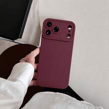 بطانية هاتف TPU ناعم غير لامع متوافق مع Apple 18 17 16 15 14 13 12 11Pro Max/ Pro Models، و Apple 7 8 Plus XS XR XSMAX SE2022 SE2020، للسيدات والمراهقات للاستخدام اليومي العادي والعطلات كهدية، بطانية واقي مقاوم للسقوط سهل الاستخدام بلون موحد - عنابي اللون - مشاهدة 4