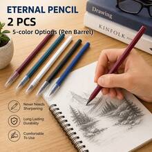 2pcs Eternal Pencil, No Sharpening Required, Aluminum Alloy Shell, Reusable, Premium Quality - 2 - View 7
