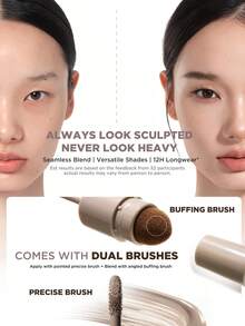 JUDYDOLL Orange Blossom Glow Contour Liquid, Highlighter Stick Liquid Contour Makeup, Nose Shadow Facial Sculpting, Hadiah Kencan, Ramah untuk Pemula, Penggunaan Pribadi, Perlengkapan Pernikahan - Kontur #01 Keren - View 6