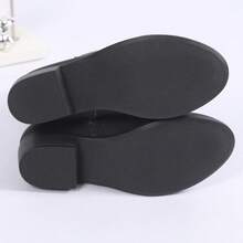 Black Rose Embroidered Kids Boots, Cool & Stylish Vintage Fashion Versatile Lightweight Soft Sole Anti-Slip - Black - View 2