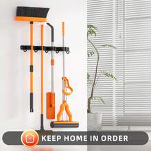 Heavy-Duty Stainless Steel Wall-Mounted Garden Tool Organizer- Powder-Coated Rust-Resistant Utility Shelf for Garage, Kitchen& Outdoor- Space-Saving Set of Two Enhanced Holders, Slip-Resistant Design Featuring Four Racks And Five Hooks - 2 Stk. 5 Haken & 4 Clips Schwarz - Übersicht 5