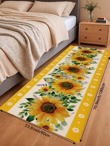 1/2pcs Autumn Sunflower Pattern Vintage Diatomaceous Earth Bath Mat, Super Absorbent, Non-Slip, Perfect For Bathroom, Kitchen And Dining Room, Quick Dry, Ideal Home Decor And Bathroom Mat Gift, Holiday Gift! - Multicolor - View 15
