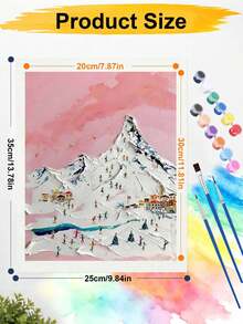 1 Set Lukisan Digital, Cocok Untuk Pemula, Gunung Salju - Set Pemula Dewasa, Hadiah Ulang Tahun, Hadiah Ulang Tahun Pernikahan, Hadiah Liburan, Dekorasi Rumah. - A - View 7