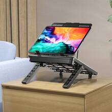 Dudukan Laptop yang Dapat Diatur, Dudukan Portabel untuk Laptop 17,3 Inci, Tinggi Dapat Diatur di Meja, Dilengkapi dengan Tempat Ponsel Khusus - A - View 6