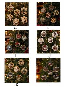 DIY Pearl Diamond Painting Wooden Hanging Ornament Set, Christmas Theme, 2.0cm (3.07 Inches) 2D High-Definition Flat Print, Complete DIY Full Drill Handmade Kit, Suitable For Beginners, Christmas Tree Hanging Decoration - Sets - View 9
