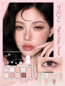 JILL LEEN 9-Color Eyeshadow Palette 901, Matte Shimmer Metallic Tones, Velvet Texture Buildable, Rich Pigment Neutral Earthy Colors, Suitable For Daily Work, Date Night, Party - Nine-color Eyeshadow 902 - View 9