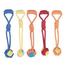 Dog Rope Knot Chew Toy With Corn Bone And Round Ball, Bright Colors To Easily Attract Pet's Attention. Durable And Bite-Resistant, Helps Relieve Stress, Clean Teeth And Prevent Oral Problems. Interactive Rope Knot Toy Suitable For Puppies, Small And Medium Dogs. Dogs Stuff/Dog Toy - Multicolor - View 10