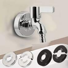 1/3pcs Adjustable Faucet Decorative Cover, Black/Silver, Cuttable Split Design, Suitable For Shower And Water Heater Valves - 1cm - View 1
