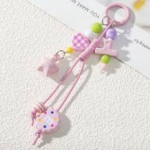 1pc Fashionable Cute Star-Shaped Cookie Keychain Pendant, Phone And Bag Decoration Accessory - Purple - View 2