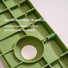 1pc Universal Size Silicone Faucet Drip Tray With Fastening Button, 6° Sloped Drainage Anti-Splash, Minimalist Practical Style, Gray/Green/Pink/Black Multi-Color Options, Long Strip With Opening, Kitchen Sink Bathroom Countertop Soap Sponge Storage Drying Mat - Multicolor - View 9