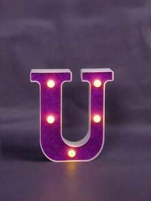 1pc Purple Glowing Letter Light Box, Includes 26 Letters, Numbers And Characters, Can Be Used As Desktop Decoration Light, Proposal Light Or Birthday Party Atmosphere Light - Q3-purple Letter Light - View 29