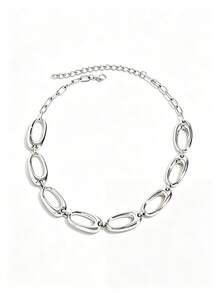 1pc Bohemian Beach Vacation Style Matte Gold Asymmetric Chunky Necklace, Suitable For Women's Daily Wear (Avoid Prolonged Exposure To High Temperature, Seawater, Etc.) - Collection Necklace - View 5