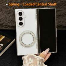 Casing Ponsel Lipat Anti-Kuning Bening Kristal dengan Perlindungan Engsel Pegas, Penyangga Putar 360°, Mendukung Pengisian Daya Nirkabel Magnetik, Kompatibel dengan Galaxy Z Fold 8/Fold 8 Ultra/Fold 7/Fold 6, Kompatibel dengan iPhone Ultra Fold - Clear - View 9