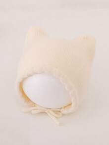 1pc Autumn/Winter Baby Hat Cute Cat Ears Warm Knitted Earflap Hat - 1PC - View 10
