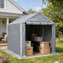 Multifunctional Dark Gray Bike Garage, Garden Shed, Tool Tent, Storage Tent – 296x190x200cm - Grey - View 4