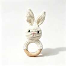 Handmade Woven Rabbit Rattle, Baby Shaker Toy, Grasping Toy With Built-In Bell, 3D Cute Design, Detailed, Attracts Baby's Attention, Trains Baby's Hearing, Perfect Birthday, Halloween, Christmas Gift For Baby - Multicolor - View 7