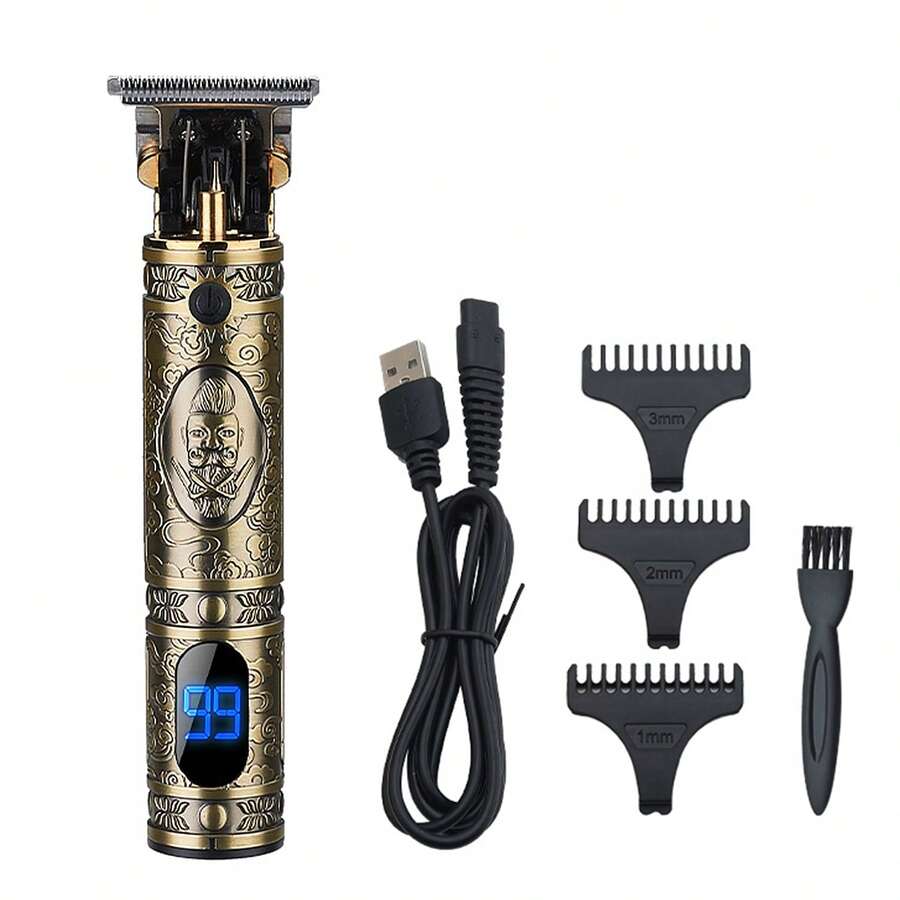 Dam Hair And Beard Trimmer JM-700AL. Vintage Design With Entirely Metal Body. Comb Sizes From 1 To 3mm And Accessory Kit. Rechargeable Battery. - View 1