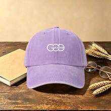 1pc God Is Good Geometric Letter Embroidered Washed Baseball Cap Vintage Distressed Soft Crown Adjustable Casual Sun Hat For Men Women - Multicolor - View 5