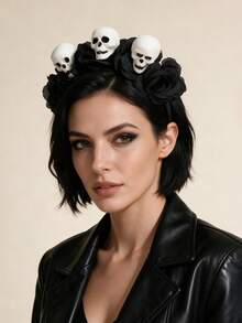 Black Headband Hair Accessory Halloween Festive Atmosphere Funny Tulle Hair Clip Headband - Multicolor - View 3