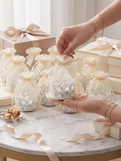 18pcs European Crystal Gift Bag Iron Candle Holder Candle Set, Christmas, Christmas Gift, Christmas Decoration, Wedding Welcome Area, Fashion Candle, Gift For Women, Room Decor, Autumn Home Decor, Decorative Candle, Candle Warm Light, Dining Table Decor Candle, Luxury Candle Holder, Gold Metallic Color, Suitable For Home Decor, Room Decor, Party And Holiday Decoration, Office Decor, Living Room Accessory, Can Be Used As Party Favor, Dining Table Decor, Holiday Gift, Back To School Gift, Best Friend Gift
