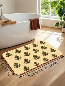 1pc Green Cactus Rug, Cactus Doormat, Farmhouse Entryway Runner Rug, Kitchen Mat, Bedroom & Hallway Home Decor - Multicolor - View 13