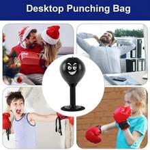 Desktop Punching Bag Stress Relief Punch Ball With Suction Cup Base, Spring Rebound PU Boxing Toy With Pump For Office, Home & Gaming Desk - A - View 7