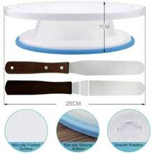 1set 11 Inch Cake Turntable (28CM) With 68 Pcs Decorating Kit, Cake Decorating Set - View 2