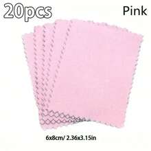 10/20pcs Jewelry Cleaning Cloth Pink Polishing Cloth Suitable For Sterling Silver, Gold, Platinum - Multicolor - View 15