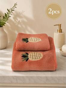 1/2pcsPremium Coral Fleece Bath Towel Set, Ultra Soft & Highly Absorbent Microfiber Towels For Bathroom, Quick Dry.Super Absorbent Microfiber Bath And Hand Towels, Quick Dry, Lightweight, Gentle On Skin For Daily Use - Multicolor - View 11