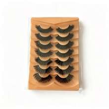 False Eyelashes Fluffy Faux Mink Cat Eye Effect 22mm Long 8D Voluminous Strip Lashes 7 Pairs Strip Lashes, Eyelashes, False Eyelashes, False Eyelashes - Multicolor - View 7