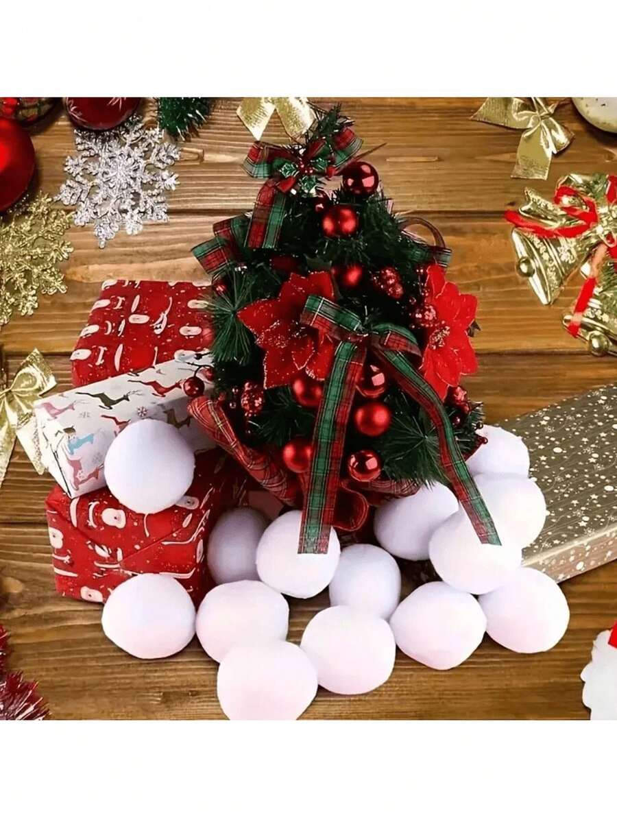 20/50pcs Plush Snowball Set, Suitable For Indoor Party Games, Christmas Holiday Decoration And Home Entertainment, Perfect For Indoor Snowball Fight, Great Indoor Fun Choice - Multicolor - View 1