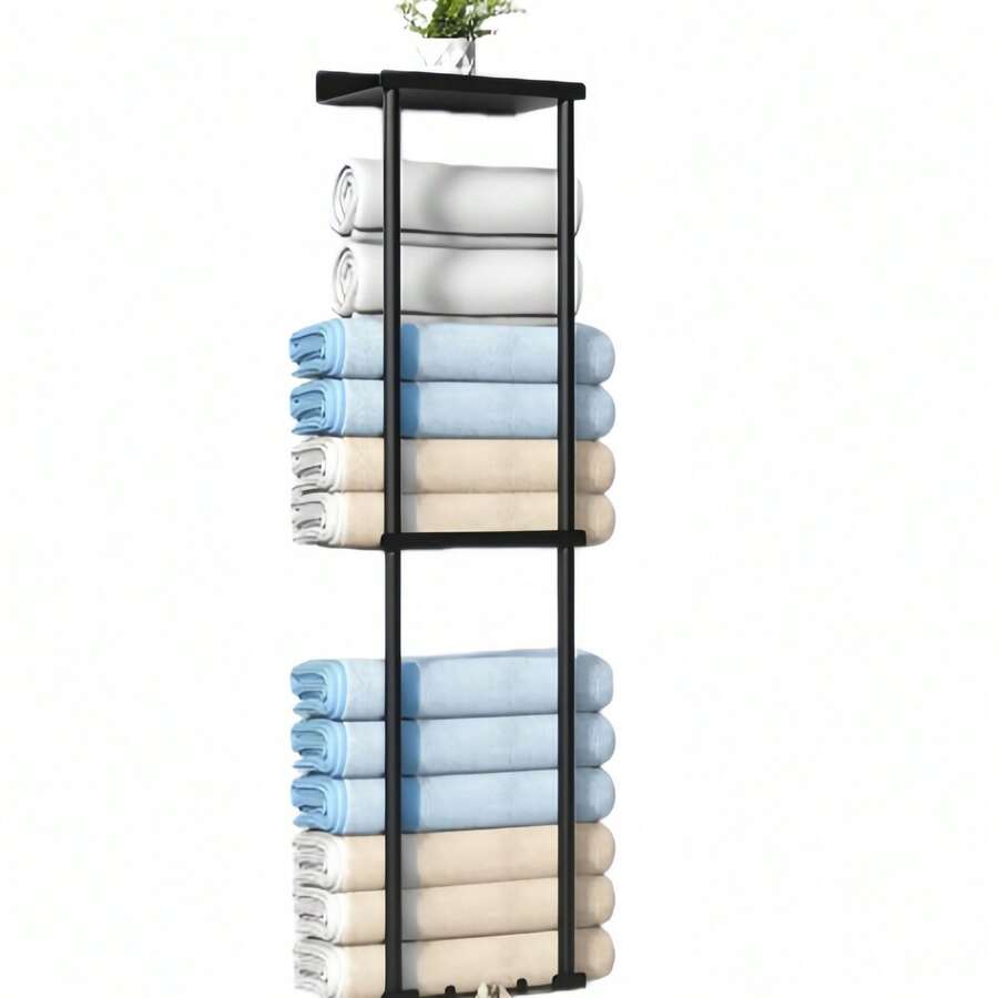 Bathroom Wall-Mounted Storage Rack, Space-Saving Wall-Mounted Organizer Unit For Bathroom Accessories, Quickly Organize Toiletries