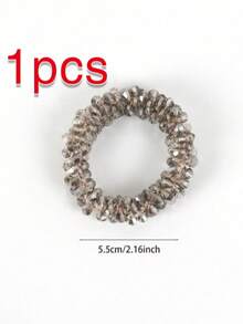 6pcs/1pc Rhinestone Beaded Napkin Rings, Sparkly Crystal Napkin Holder Rings, Elegant Table Decor Accessory For Wedding Banquet, Dinner Party, Holiday, Restaurant Home Table Setting Decoration - Grey - View 7