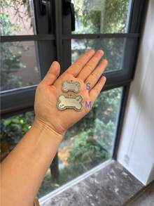 Custom Personalized Pet Dog ID Tags, Engraved Stainless Steel Name Tags, Bone-Shaped Glitter Design, Waterproof And Silent Dog Tags For Small Dogs And Cats - Multicolor - View 12