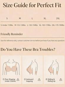 2pcs Mocha Color Front Closure Fan-Shaped Bandeau Bra, Upgraded Wide Silicone Anti-Slip Shoulder Straps, Soft Comfortable Lining, Seamless Wire-Free Women's Lingerie - Multicolor - View 7
